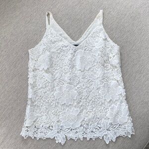 WHBM White Lace Top